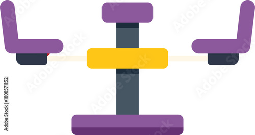 Empty playground seesaw balancing in playful equilibrium, inviting children to enjoy outdoor recreation