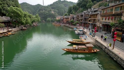 Wallpaper Mural Enchanting canal town adventure awaits, with gentle boat rides through serene waters, 4K Torontodigital.ca