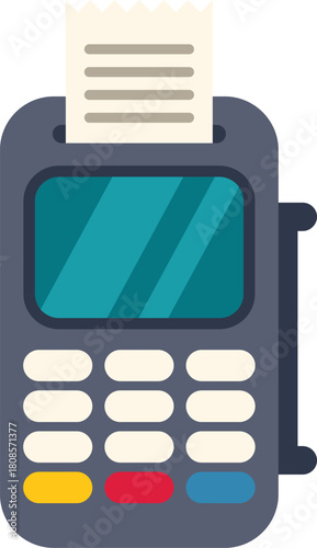 Electronic payment terminal printing a receipt, showcasing modern payment technology