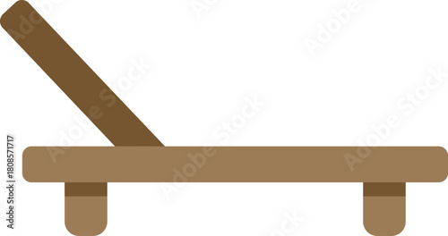 Comfortable wooden beach chair inviting to enjoy summer vacation