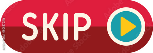 Skip button with play symbol, suggesting a forward or next action, ideal for multimedia interfaces