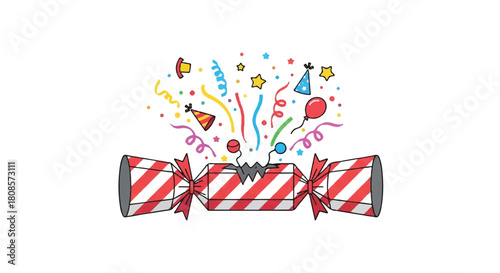 Colorful confetti and party popper celebration scene.