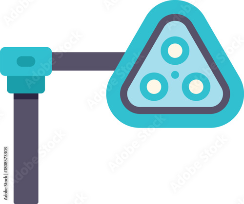 Surgical lamp providing focused light in operating room, enhancing visibility for medical procedures
