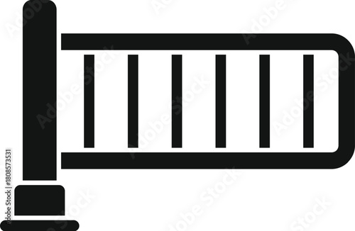 Black silhouette of a turnstile gate, ideal for representing access control, security, or pedestrian flow management