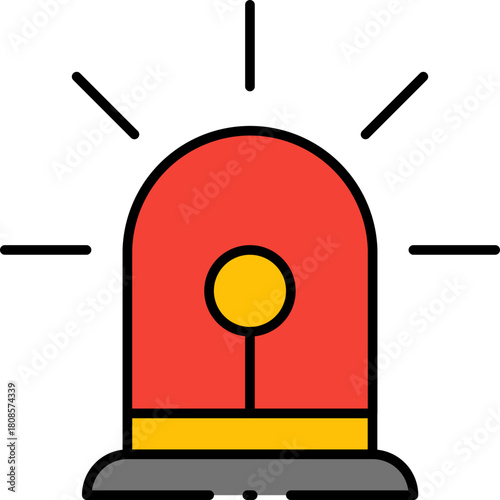 Emergency Alert Icon A Colorful Illustration of a Siren for Warnings and Safety