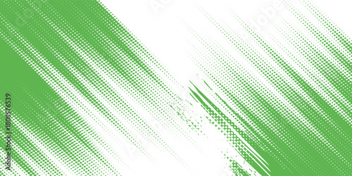 Abstract green and white background with grunge and halftone. Vector illustration.