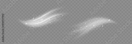 Air, wind effect isolated on transparent background. Airflow overlay fresh air for cleaning, cooling or changing the air. Wind Wave Effect. 3D vector illustration