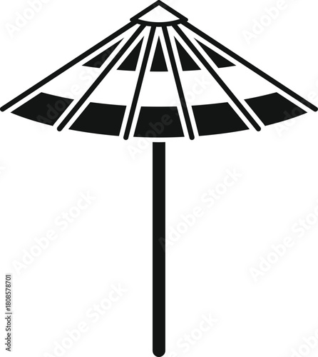 Traditional oriental conical sunshade providing cover from sun heat, parasol for summer relaxation
