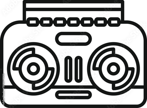 Retro boombox playing music, reviving the nostalgic atmosphere of the 1980s with its iconic design