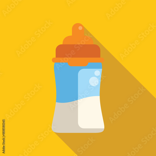 Baby bottle containing milk, providing essential nourishment for healthy infant growth