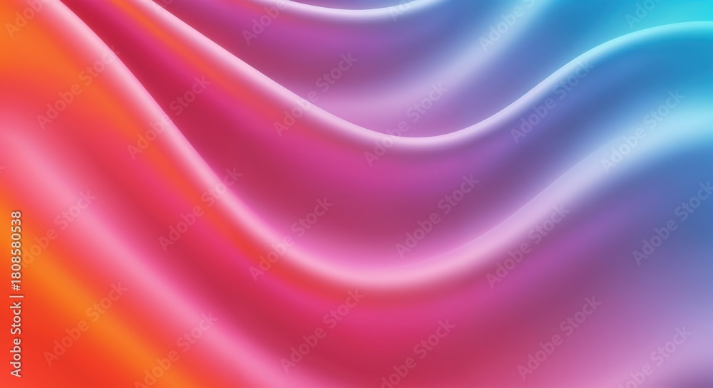 Obraz premium Chromatic Symphony: Flowing folds of vibrant fabric form a mesmerizing dance of colors, transitioning seamlessly, evoking a sense of fluidity and elegance.