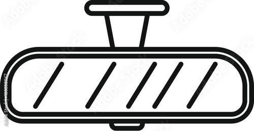 Car rearview mirror providing a clear view of the road behind, ensuring safe driving