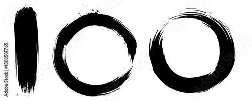 Vertical thick black paint streak