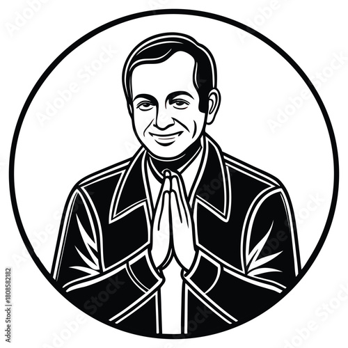 A black silhouette of a thankful dad