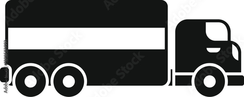 Black silhouette of a cargo truck, representing shipping and freight transport in the logistics sector