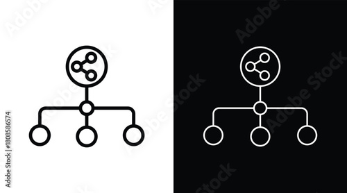 network Two-tone version in black and white background