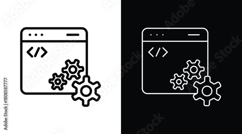 software Two-tone version in black and white background