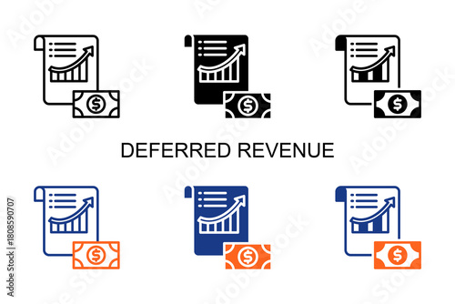 Deferred Revenue Icon Multi Style Vector Illustration