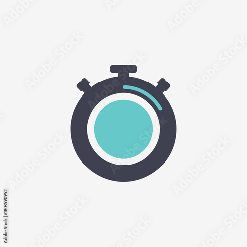 Modern flat design stopwatch icon representing time tracking, speed, measurement, and precise deadline management, ideal for productivity applications and digital interfaces