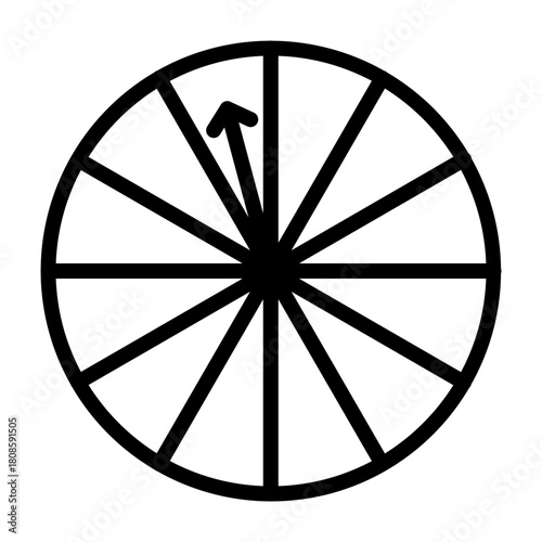 Probability Wheel Vector Line Icon Design