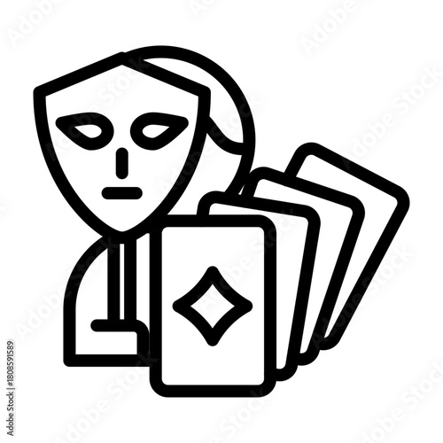 Bluffing Vector Line Icon Design