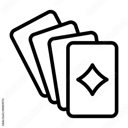 Royal Flush Vector Line Icon Design