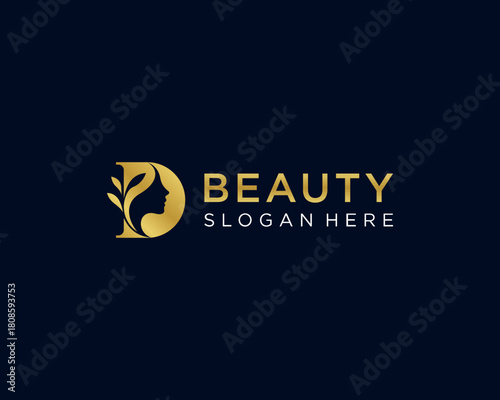 Beauty logo with initial letter D