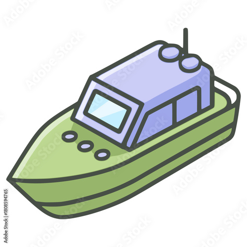speedboat water transportation flat color vector illustration template design