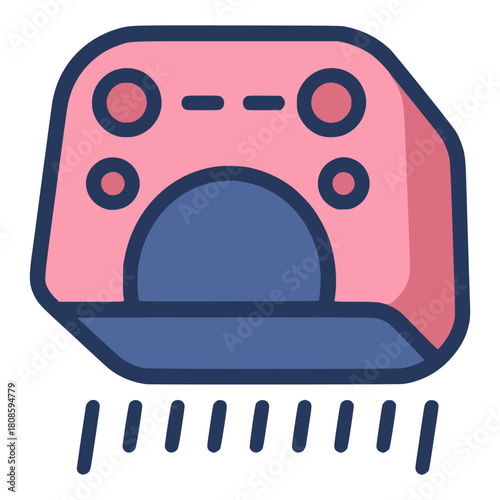 Automatic hand dryer technology flat color vector illustration template design