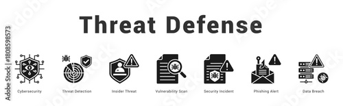 Threat Defense Modern and clean web banner illustration featuring thematic icons for visual communication