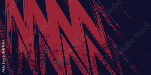 sport dots red and blue color pattern gradient grunge texture background. Dot pop art comic sport style vector illustration. grunge zig zag vector dots. grunge