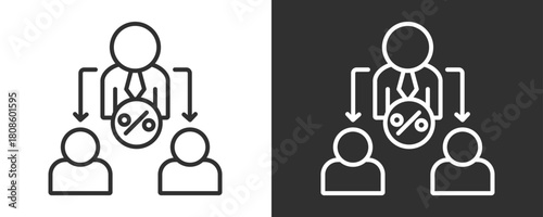 Middleman Icon Set Vector Collection Isolated In Black And White