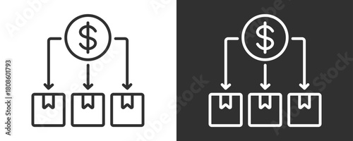 Cost Per Unit Icon Set Vector Collection Isolated In Black And White