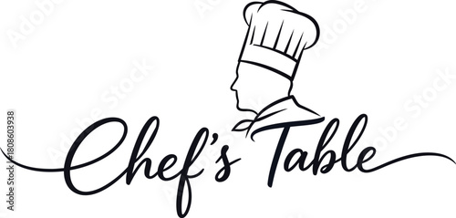 Chef's Table logo with chef hat and script text on white background culinary cooking