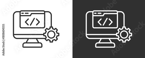 Software Icon Set Vector Collection Isolated In Black And White