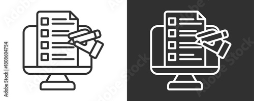Content Writing Icon Set Vector Collection Isolated In Black And White