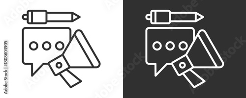 Content Marketing Icon Set Vector Collection Isolated In Black And White