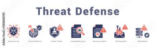 Threat Defense Modern and clean web banner illustration featuring thematic icons for visual communication