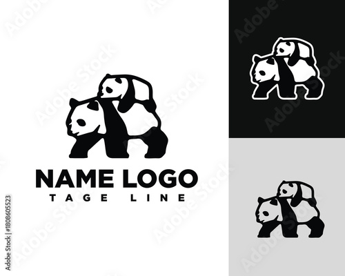 Panda Family Logo A Symbol of Unity and Care