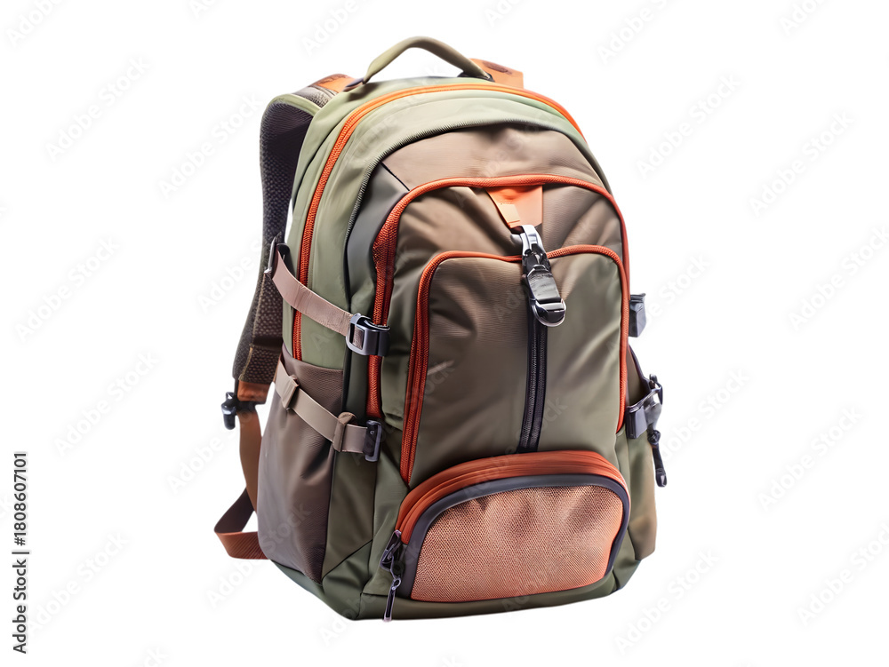 Fototapeta premium Hiking backpack isolated on transparent background