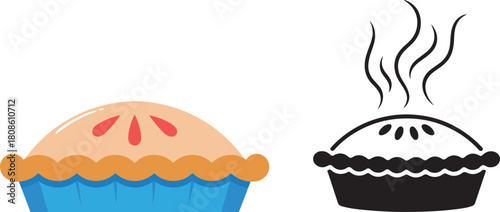 America’s Most Popular Apple Pie – Whole Homemade Fruit Pie, Realistic Vector Illustration, Dessert Icon on Transparent Background