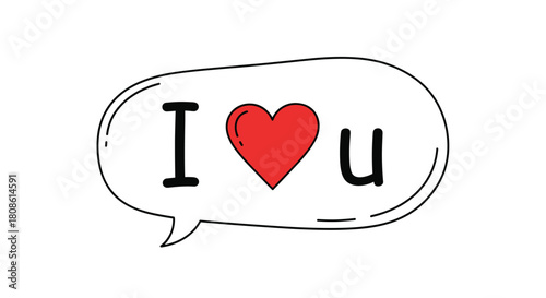 Express your love with this adorable I Heart You speech bubble, perfect for Valentine's Day designs and heartfelt messages of affection and romance