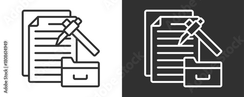 Data Mining Icon Set Vector Collection Isolated In Black And White