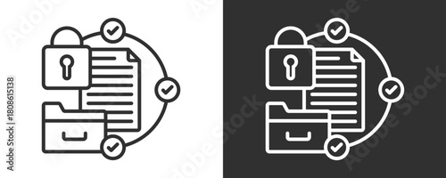 Data Privacy Icon Set Vector Collection Isolated In Black And White
