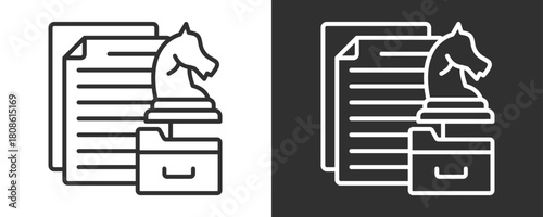 Data Strategy Icon Set Vector Collection Isolated In Black And White