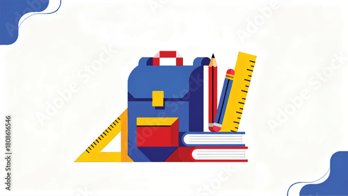 Illustration Of A Digital Poster For Social Media With A Back To School Theme Vector Design Template