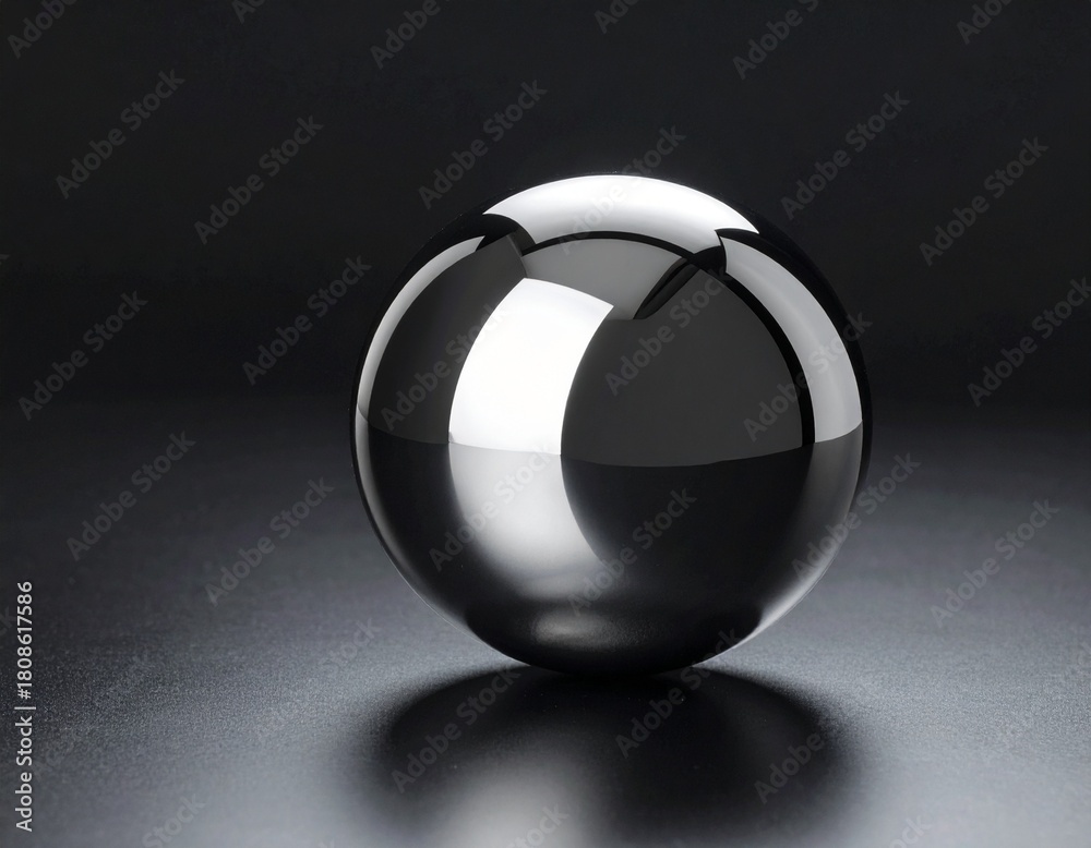 Fototapeta premium ・鏡面メタル球体の抽象反射アート ・Abstract Reflective Art of a Mirror-Polished Metal Sphere