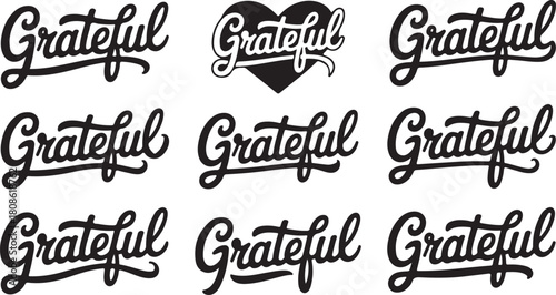 Grateful Script Typography with Heart Accent font handwritten
