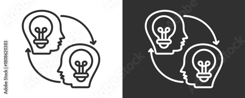 Understanding Icon Set Vector Collection Isolated In Black And White
