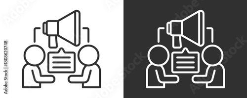Advocacy Icon Set Vector Collection Isolated In Black And White